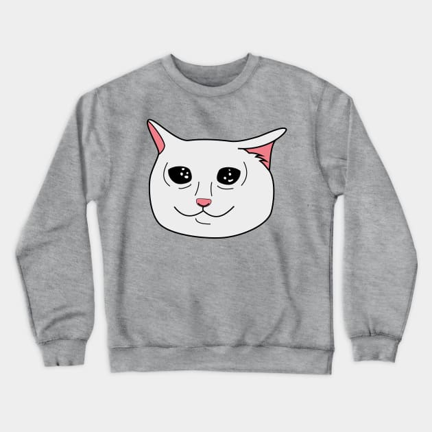 Crying Cat Meme Crewneck Sweatshirt by Sashen